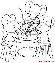 Tres Ratones Comiendo Tarta De Queso Ratones Dibujo Artesanias De Ratones Ratones