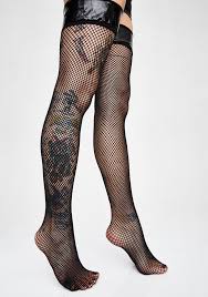 See more ideas about thigh highs, stockings, thigh high stockings. Madame Midnight Thigh High Fishnet Stockings Dolls Kill