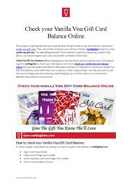 Maybe you would like to learn more about one of these? Check Your Vanilla Visa Gift Card Balance Online By Vanila Gift Issuu