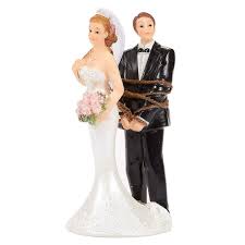 When it comes to these stylish dessert decorations, there's quite a lot to choose from. Wedding Cake Topper Bride Tied Up Groom Funny Figures 2 6 X 4 6 X 2 3 Overstock 29875326
