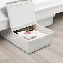 Sockerbit Box Mit Deckel Weiss 50x77x19 Cm 14 99 Storage Boxes With Lids Under Bed Storage Boxes Storage Boxes