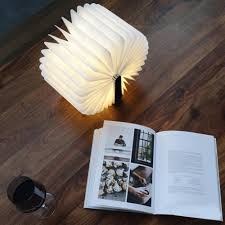 Creative Foldable Book Lamp Wood Cover Gift Book Lamp Night Light Wooden Books