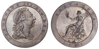 1 Penny 1797 Kingdom Of Great Britain 1707 1801 Copper