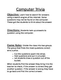 We send trivia questions and personality tests every week to your inbox. Computer Trivia By Dori Martin Teachers Pay Teachers