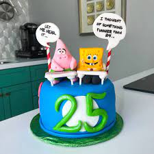Spongebob “25” Cake | Spongebob cake, 25th birthday parties, Cake