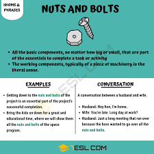 Nuts And Bolts What Does Nuts And Bolts Mean Useful Examples 7esl Idioms And Phrases Nuts And Bolts Other Ways To Say