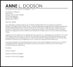 Resignation Letter Example Due To Health Letter Samples Templates
