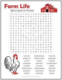 The word search puzzles in the menu above are pdf versions of the interactive word search puzzles found here. Farm Life Word Search Puzzle Print It Free