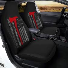 Thin Red Line Flag Axe Firefighter Universal Fit Car Seat Covers Car Seats Fit Car Thin Red Line Flag