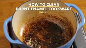 How To Clean Burnt Enamel Cookware Enameled Cast Iron Dutch Oven Recipes Enamel Cookware Clean Baking Pans