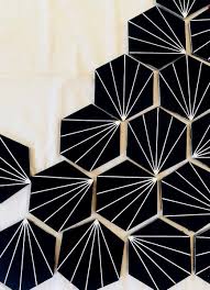 Black And White Lily Pad Tiles Nola Black Geometric Tile Cement Tile Geometric Tiles White Hexagon Tiles Hexagon Tiles