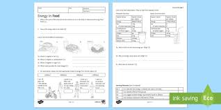 More lessons for igcse physics math electrical energy and power the following diagram gives the formula for electrical energy and power. Ks3 Energy In Food Homework Worksheet Worksheet