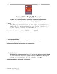 It's important for a bunch of reasons. 7 Habits Of Highly Effective Teens Lesson Plans Worksheets