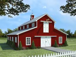 Barns with apartments often take advantage of the vaulted ceilings and. Barn Plans Horse Barn Plan With Living Quarters 001b 0001 At Www Thegarageplanshop Com