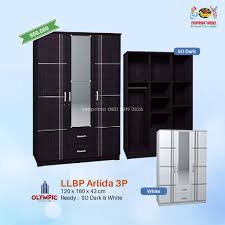 Contoh lemari tempel di dinding, lemari dinding kamar minimalis, lemari pakaian untuk kamar kecil, desain lemari pakaian minimalis modern, model lemari pakaian terbaru 2019. Lemari Pakaian Baju 3 Pintu Hitam Putih Llbp Arlinda 3p Olympic Rak Dengan Cermin Shopee Indonesia