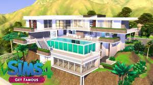 The Sims 4 Mega Celebrity Mansion 1 2 House Build Get Famous Youtube