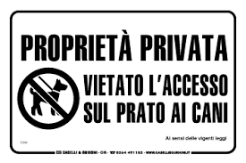 1593 Proprieta Privata Vietato L Accesso Sul Prato Ai Cani
