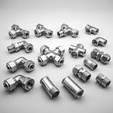 Tube, pipe, fittings and flanges. Stainless Steel Pipe Fittings 3d Max