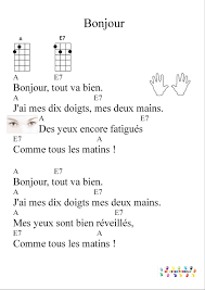 Bonjour Tout Va Bien Pour Ukulele Comptine Maternelle Bonjour Chansons Maternelle Comptine Bonjour
