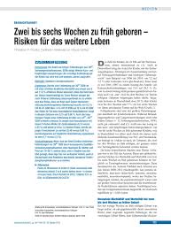 Zwei Bis Sechs Wochen Zu Fruh Geboren Risiken Fur Das Weitere Leben