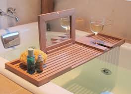 Peel the backing off each one and stick the gripper to the bottom of the tray where it will rest on the tub's rim. Best Teak Bathtub Caddy 2021 Relaxing In Style