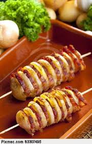 Potato Skewers With Bacon Stock Photo Yummy Food Recipes Cooking Recipes