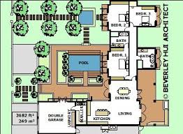 L Shaped House Plans With Pool Various Size Architect Designed Pool House Plans Courtyard House Plans U Shaped House Plans