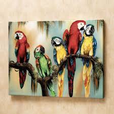 Tropical Macaw Parrots Canvas Art Diy Canvas Wall Art Canvas Wall Art Canvas Art