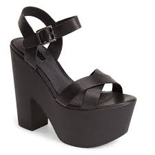 Black And White Sandals With Heel Topshop Launch Ankle Strap Platform Sandal White 5 3 4 Heel 180 Pln Liked On Polyvore Featu White Sandals Heels White High Heel Sandals Womens Sandals