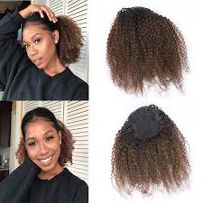 From jet black and deep espresso browns to cinnamon ginger, warm honey tones and platinum blondes, our. Amazon Com Human Hair Ponytail Extension 4b 4c Afro Curly Ponytail Hair Piece For African American Black Women Afro Drawstring Kinkys Curly Human Hair Ponytail Ombre 1b 4 Dark Brown 14 Inch Beauty