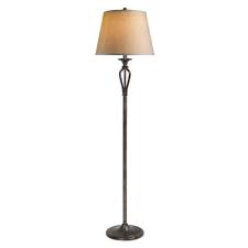 Hampton Bay Rhodes 58 50 In Bronze Floor Lamp With Natural Linen Shade Hd09999frbrzc The Home Depot Bronze Floor Lamp Floor Lamp Lamp