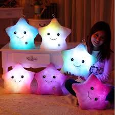 Creative Toy Luminous Relax Body Pillow Soft Stuffed Plush Glowing Colorful  Star Shape Cushion Led Light Night Light Toys Gift For Kids Children Girls  ...