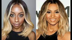 Some hair tones can appear brassy when blonde, but to get rid of this, use the ash blonde dye or a toner to reduce it. Ciara Ombre Honey Blonde Medium Bob Lace Wig Premierlacewigs Com Jessica Pettway Youtube