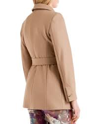 Ted baker london camel wool pea coat size 3. Ted Baker Wool Paria Short Wrap Coat In Taupe Natural Lyst