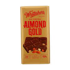 Packed into a 45 gram slab, these bars are the almond version of the company's renowned. Whittaker S Almond Gold Milk Chocolate Block 200g Big W