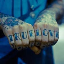 Traditional Lettering Knuckle Tattoos True Love Tattoo Love Tattoos