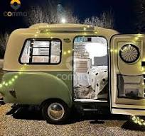 Petite mini caravane en forme de larme remorque américaine vente  camping-car avec couchettes voyage tout-terrain aluminium