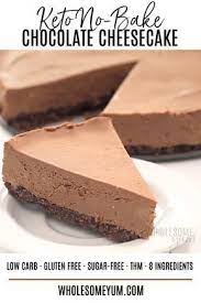 Keto No Bake Shokoladnyj Chizkejk Bake Keto Chizkejk Shokoladnyj Hidangan Penutup Ide Makanan Chocolate Cheesecake