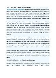 Berisi contoh soal psikotes online dan jawabannya untuk latihan. Tips Lulus Dan Contoh Soal Psikotes