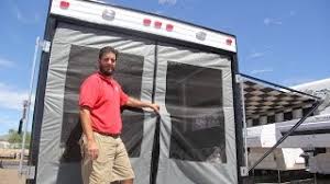 Many toy haulers have a wall or curtain between the garage and the rest of the rv. Dunesport Toy Hauler 101 Tailgate Rear Screen Door Dunesport Youtube