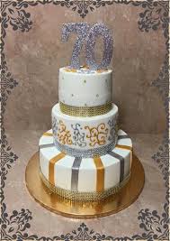 Gold Silver 70th Birthday Cake Fondant Torten Fondant Torten