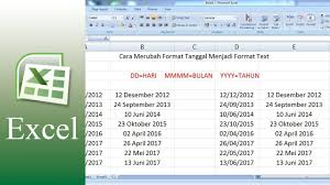 Cara Merubah Format Tanggal Menjadi Format Text Tutorial Microsoft Excel Youtube