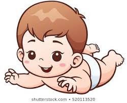 Vector Illustration Of Cartoon Cute Baby Learn To Crawl Baby Illustration Baby Cartoon Drawing Baby Cartoon Characters