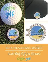 Beach Bling Golf Ball Marker With Hat Clip Great Golf Gift For Women Giggle Golf Fun Golf Accessories For Women Golf Ball Gift Ball Markers Golf Gifts