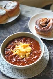 Suggestions for an easy, complimentary dessert? The Truth About Chili And Cinnamon Rolls What S Cooking America
