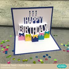 First, download design #35 which is my free svg cut files or pdf from my free resource library. My Happy Place Lori Whitlock A2 Pop Up Birthday Cake Card