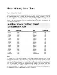 military time chart overview