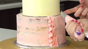 Once the second layer of frosting is applied, the fun begins: Couture Buttercream Cake Decoration Cake Style Youtube