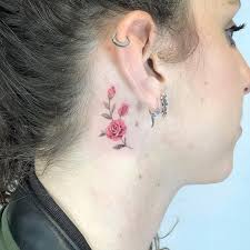 Tiny Rose Tattoo Behind Ear Rose Tattoo Behind Ear Tiny Rose Tattoos Small Rose Tattoo