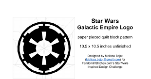 Star Wars Galactic Empire Logo Paper Pieced Quilt Block Pattern Pdf Paper Pieced Quilt Empire Logo Quilt Piecing